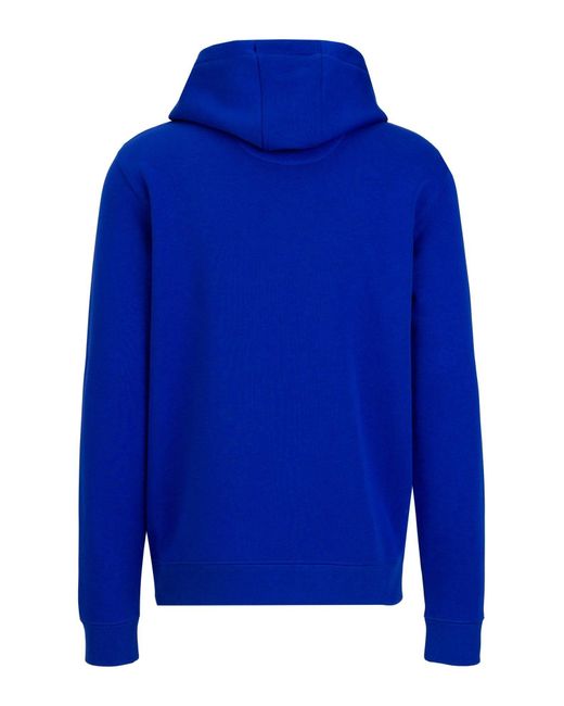 19V69 Italia by Versace Hoodie MATTEO M.P. Basic -Kapuzenpullover mit dezentem Metallpatch in Blue für Herren