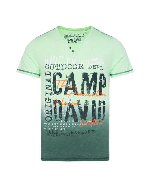 Camp David Rundhalsshirt aus Baumwolle in Green für Herren