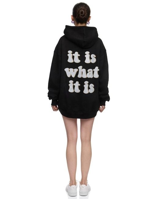 Worldclassca Black Oversized " " Hoodie Kapuzenpullover Sweatshirt PRINT VORNE & HINTEN " WHAT IT IS