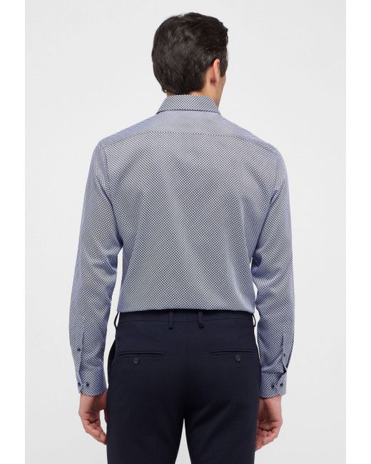 Eterna Langarmhemd MODERN FIT NON IRON (bügelfrei) in Blue für Herren