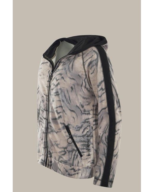 Hajo Metallic Kurzjacke Sweatjacke bedruckt mit Kapuze "JOY OF Life Weekend