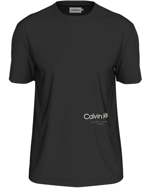Calvin Klein OFF PLACEMENT LOGO T-SHIRT mit Logoschriftzug in Black für Herren