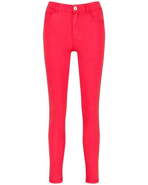 Taifun Red Stoffhose Skinny Jeans im 5-Pocket-Stil