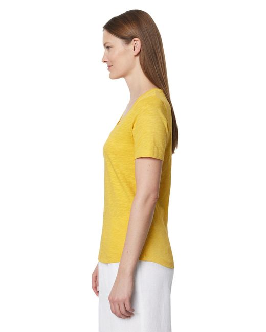 Marc O' Polo Yellow T-Shirt aus Organic Cotton Slub Jersey