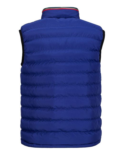 19V69 Italia by Versace JAY Steppweste mit Kapuze und Reißverschluss in Blue für Herren