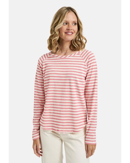 Smith & Soul Pink T-Shirt BASIC SWEAT RAGLAN STRIPES