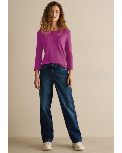 Cecil Purple Langarmshirt aus reiner Baumwolle