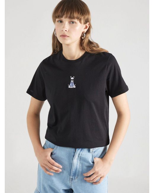 Iriedaily Black T-Shirt (1-tlg) Stickerei