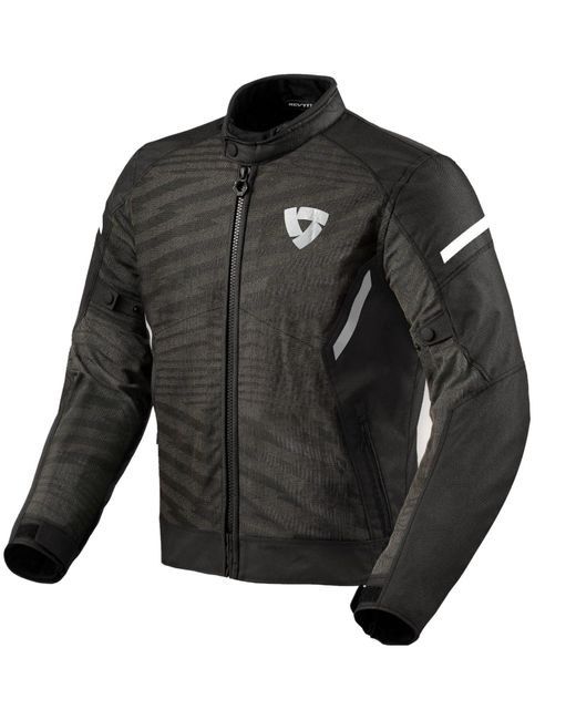 Revit Motorradjacke Torque 2 H2O Textiljacke Schwarz / Weiss in Black für Herren