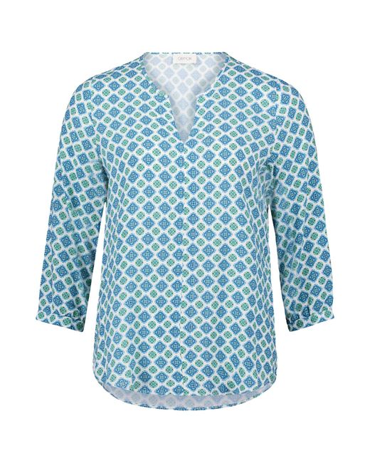 Cartoon Blue Schlupfbluse Casual-Bluse mit Muster