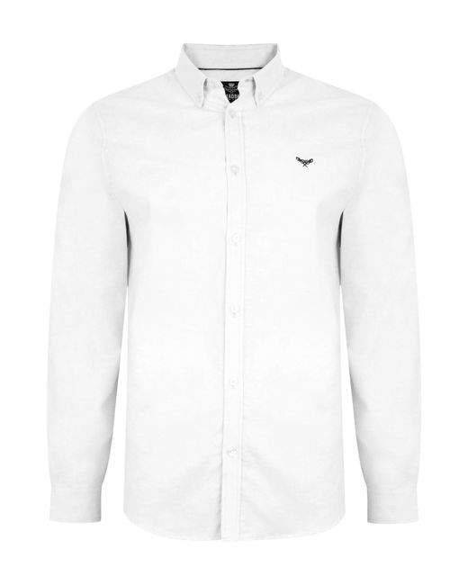 Threadbare Langarmhemd Beacon in White für Herren