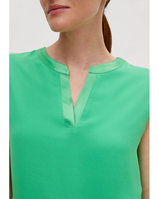 Comma, Green Shirttop T-Shirt mit Tunika-Ausschnitt