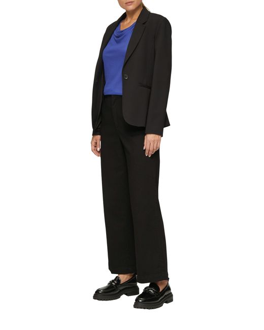 S.oliver Blue Langarmshirt mit Wasserfall Ausschnitt