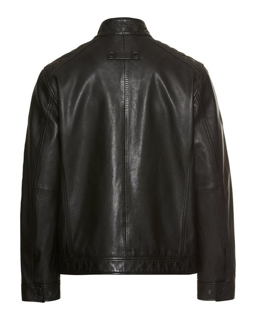 Camel Active Lederjacke mit aufgesetzten Taschen in Black für Herren