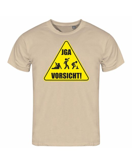 deinshirt Print- T-Shirt Junggesellenabschied Vorsicht Funshirt mit Motiv in Yellow für Herren