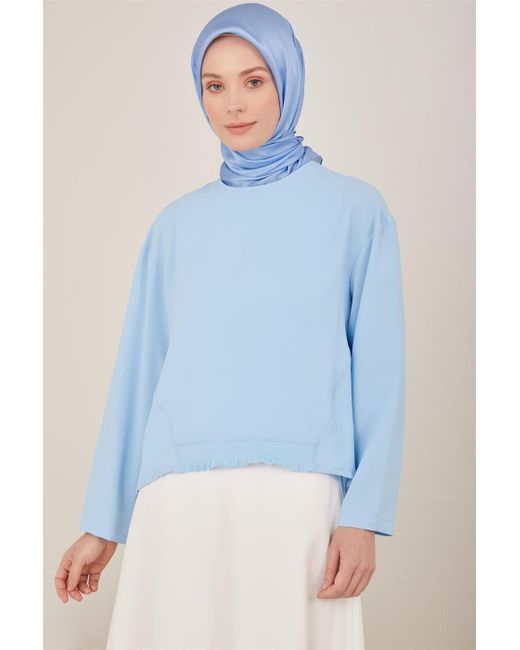 Armine Blue Langarmbluse Armine Bluse, Premium Qualität, Zweifarbig Oberteile, Mans