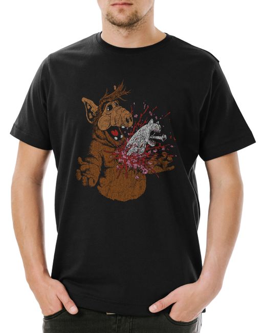 Urban Backwoods Print- A Horror T-Shirt Fun Geek Nerd Alien Splatter Halloween in Black für Herren