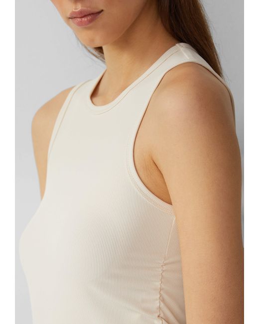 QS Natural Shirttop Ripptop mit seitlicher Raffung, x Vanessa Mai