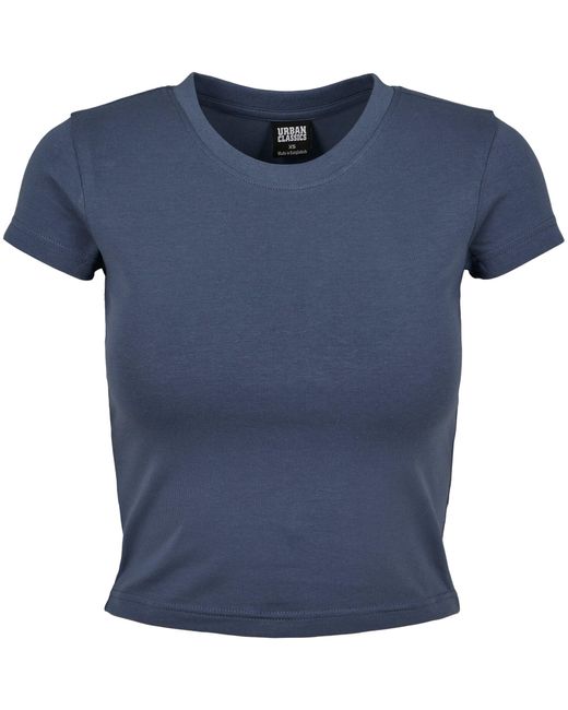 Urban Classics Blue T-Shirt Ladies Stretch Jersey Cropped