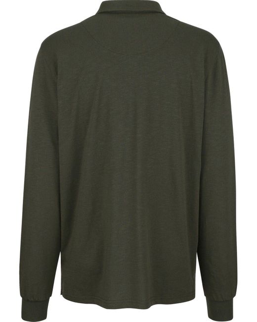 Babista Langarm-Poloshirt FIOREZONTO mit elastischem Bündchen in Green für Herren