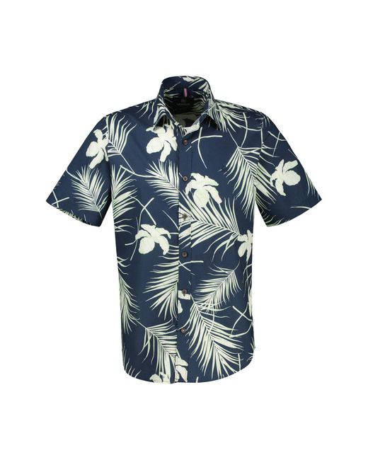 Lerros Kurzarmhemd hemd in Übergrößen, Hawaiian-Style in Blue für Herren