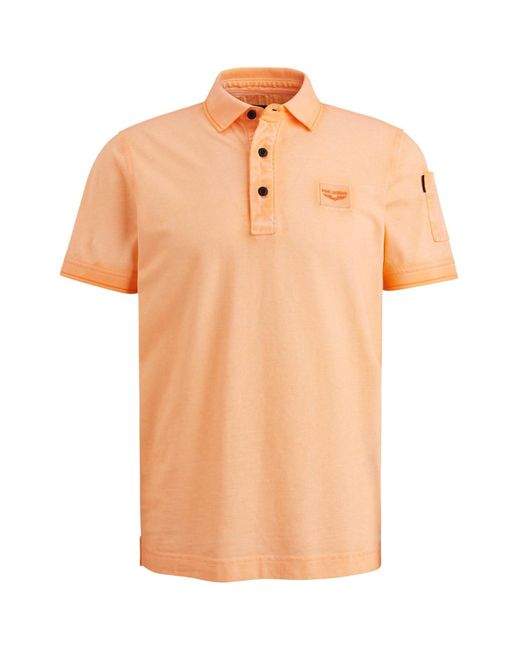 PME LEGEND T-Shirt Short sleeve polo Cold dye pique in Orange für Herren