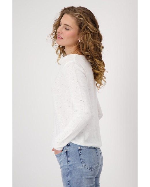 Monari White Strickpullover