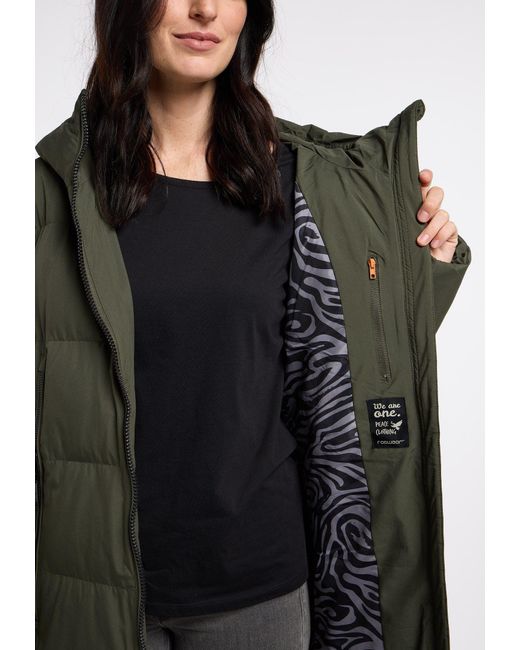 Ragwear Green Steppmantel PATRISE wärmender Wintermantel mit großen Reißverschlusstaschen