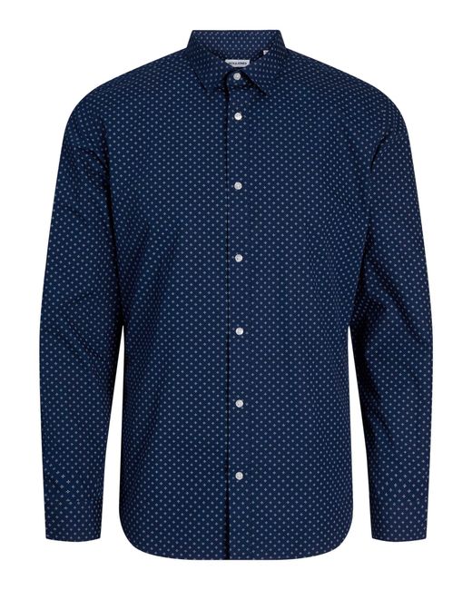 Jack & Jones Langarmhemd JJJOE PRINT SHIRT LS SS24 in Blue für Herren