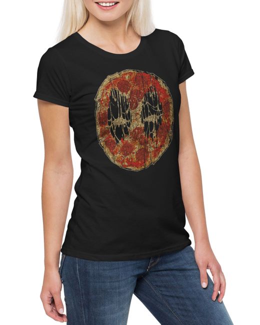 Urban Backwoods Black Print- Dead Pizza Face T-Shirt Mutant Deadpool Food Italia Pizzeria