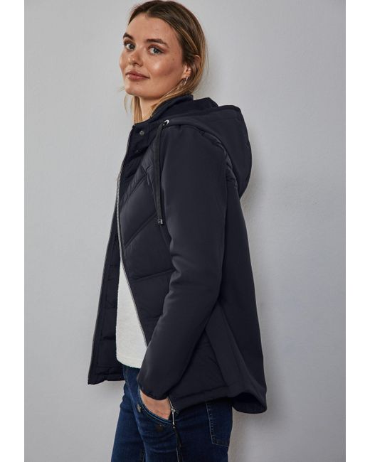 Street One Blue Softshelljacke mit Kapuze und Tunnelzug
