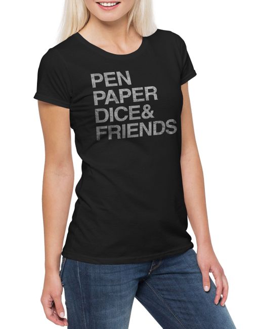 Urban Backwoods Black Print- Pen Paper Dice & Friends T-Shirt Geek Nerd Dungeons