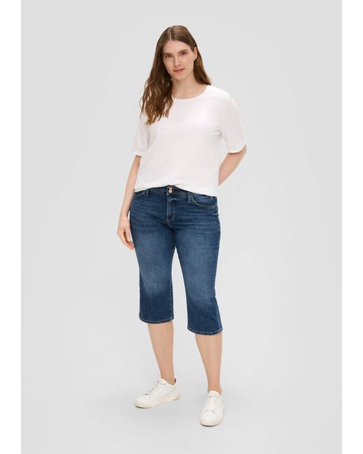 S.oliver Blue Stoffhose Jeans-Capri / Regular Fit / Mid Rise / Slim Leg