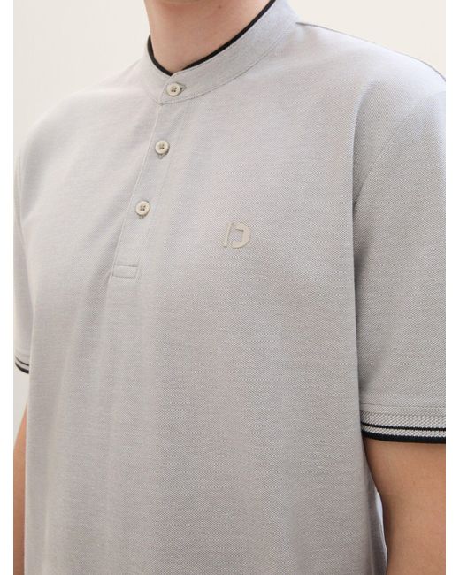 Tom Tailor Poloshirt mit Stehkragen in Gray für Herren
