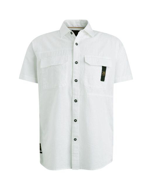PME LEGEND Langarmhemd Short Sleeve Shirt Ctn/linen in White für Herren