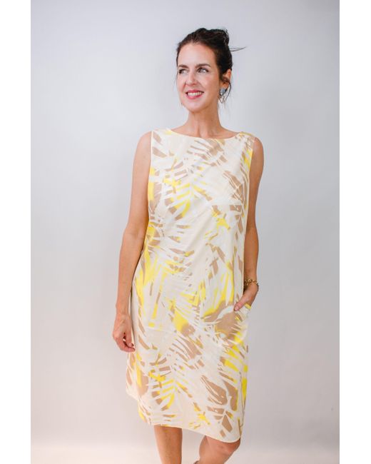 Comma, Multicolor Blusenkleid Kleid gelb / beige