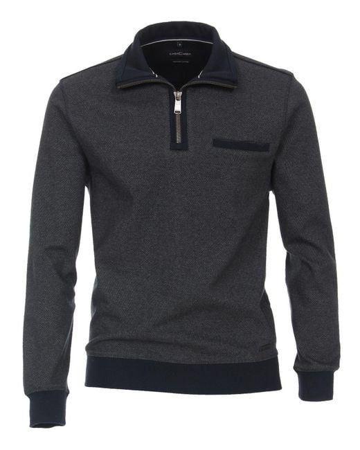 CASA MODA SNOS Sweatshirt mit Zip in Black für Herren