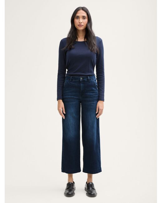 Tom Tailor Blue 7/8- High Waist Culotte Jeans