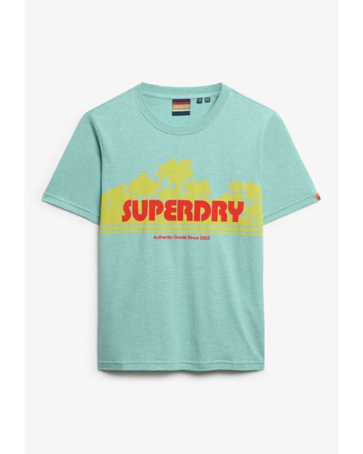 Superdry Green Kurzarmshirt OUTDOOR STRIPE RELAXED TEE