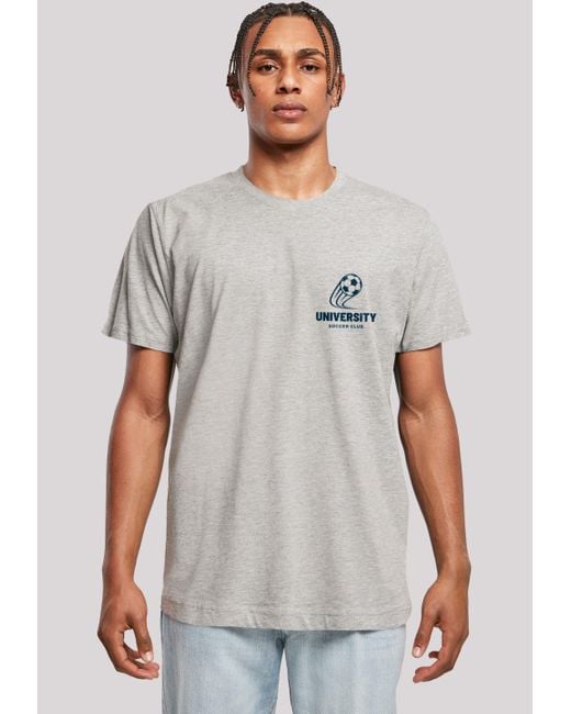 F4NT4STIC Shirt University Soccer Club Classic Minimalist Premium Qualität in Gray für Herren
