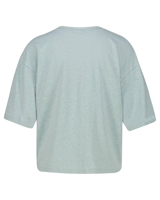 Drykorn Blue T-Shirt mit Leinen LILANI (1-tlg)