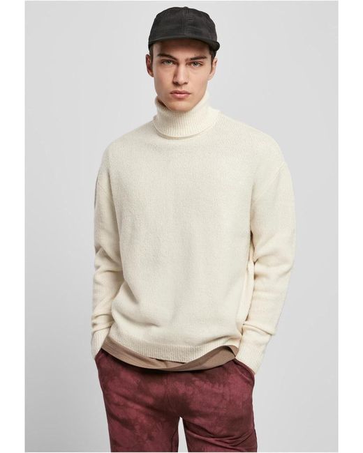 Urban Classics Sweatshirt Oversized Roll Neck Sweater Pullover in White für Herren
