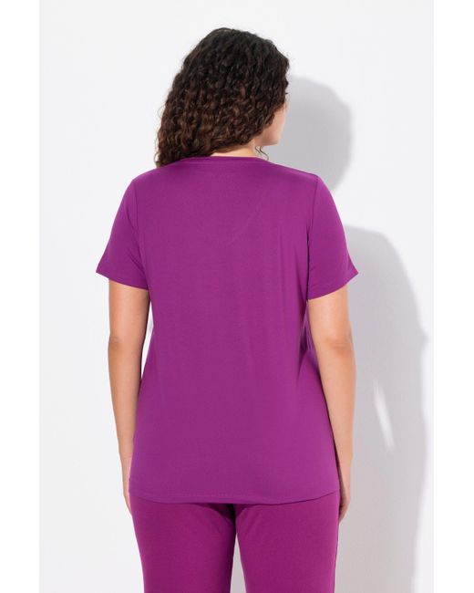 Ulla Popken Purple T-Shirt Funktionsshirt schnelltrocknend Halbarm