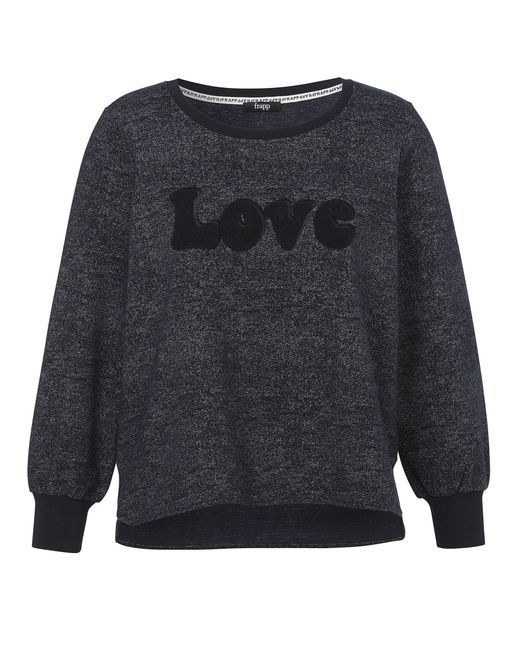 FRAPP Gray Sweatshirt (1-tlg) mit Flock-Print "Love