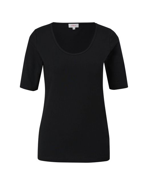 S.oliver Black T-Shirt mit längerem Kurzarm