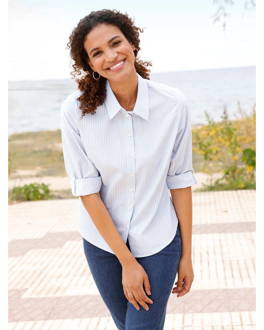 WITT White Klassische Gestreifte Bluse