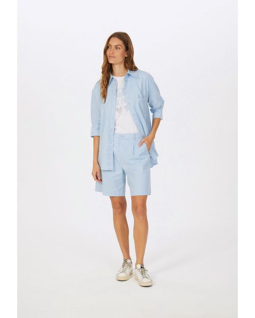 MARC AUREL Blue Shorts aus Leinenmischung