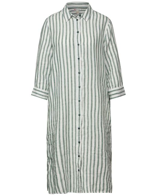 Street One Natural Sommerkleid LS_Yarn Dyed Linen Shirt Dress