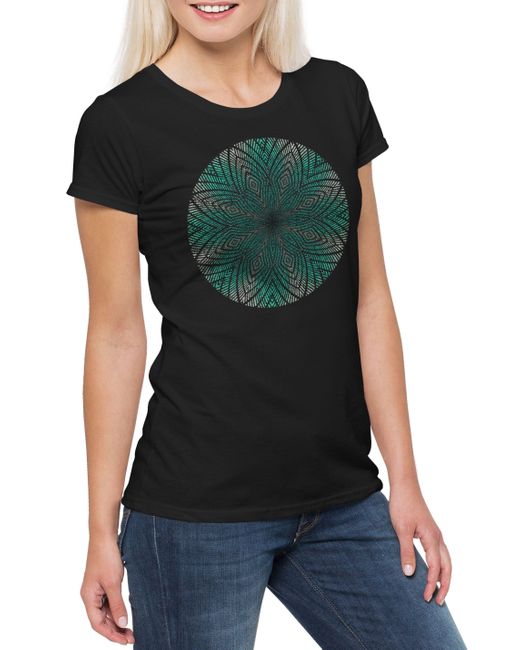 Urban Backwoods Black Print- Kaleidoscope VI T-Shirt Crystal Kaleidoskop Psychedelic Art