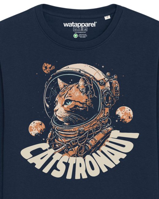 wat? Apparel Wat? Apparel Sweatshirt Catstronaut in Blue für Herren